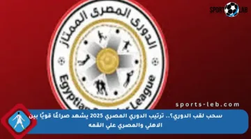 سحب لقب الدوري؟.. ترتيب الدوري المصري 2025 يشهد صراعًا قويًا بين الأهلي والمصري على القمة